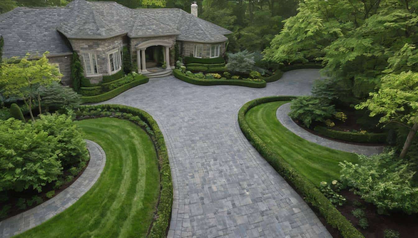 Elegant curved driveway