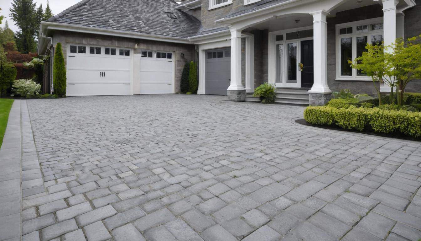 Elegant grey driveway