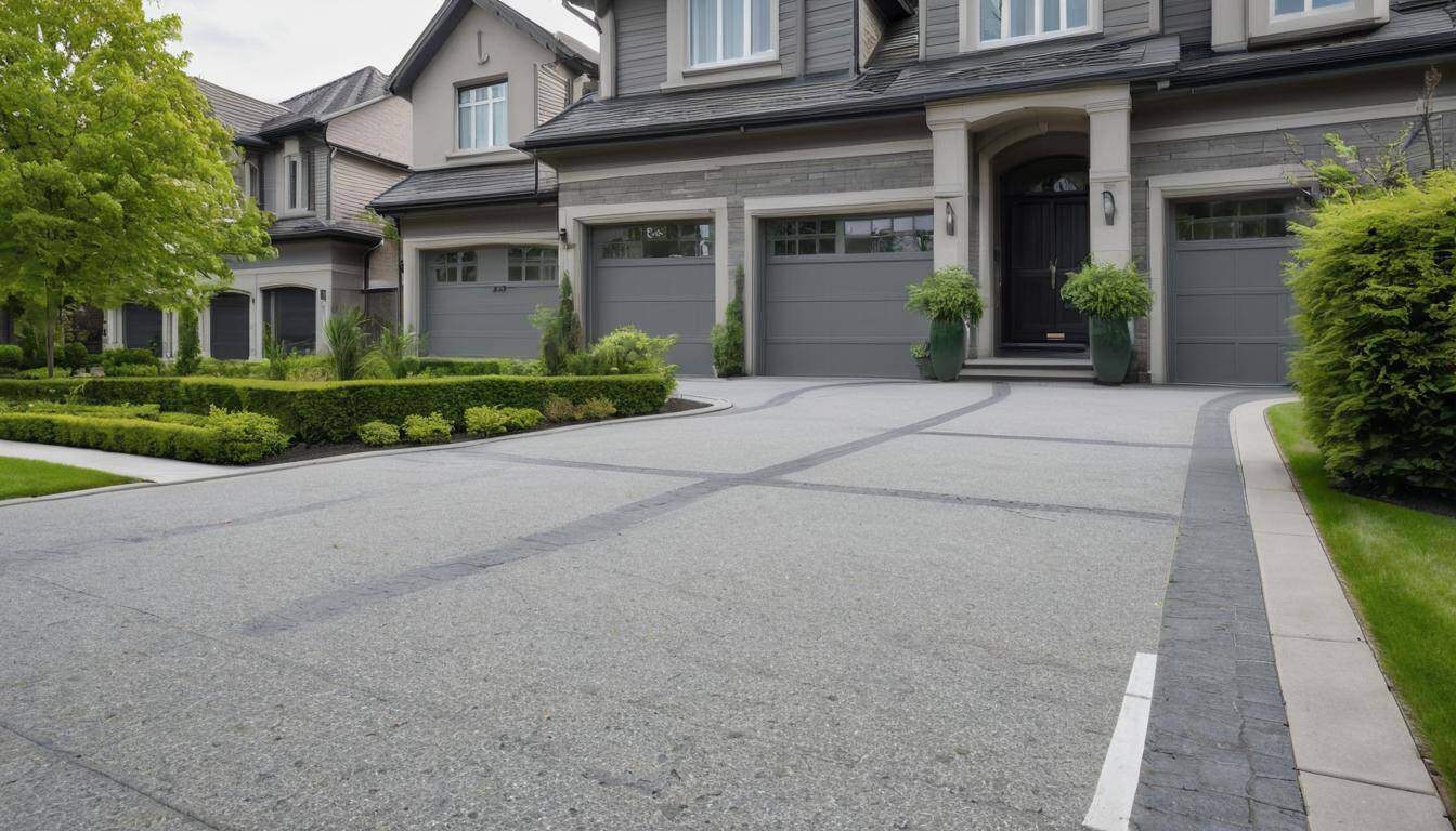 Elegant grey driveway