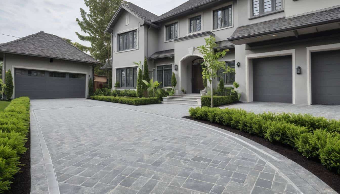 Elegant grey driveway