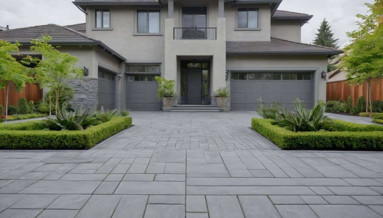 Elegant grey driveway design