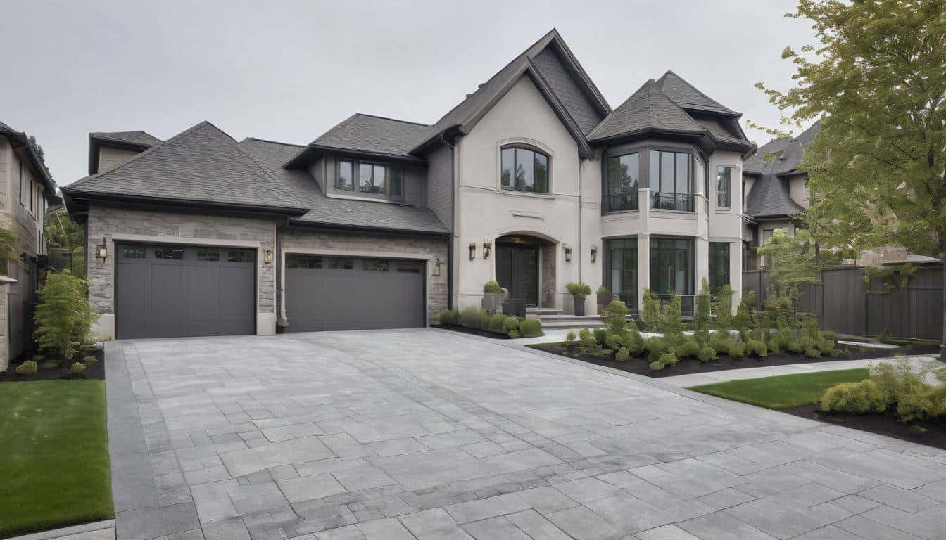 Elegant grey driveway design