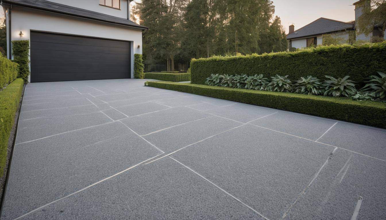 Elegant grey driveway design