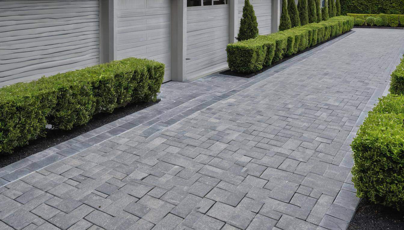 Elegant grey driveway design