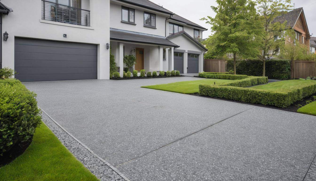 Elegant grey driveway design