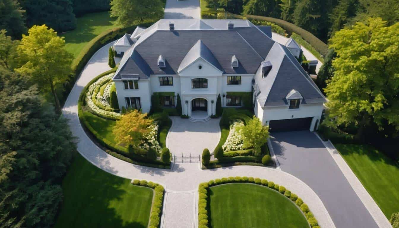 Elegant grey driveway