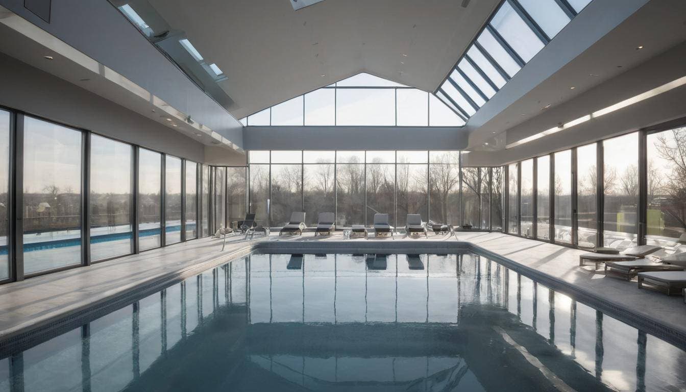 Elegant grey indoor pool