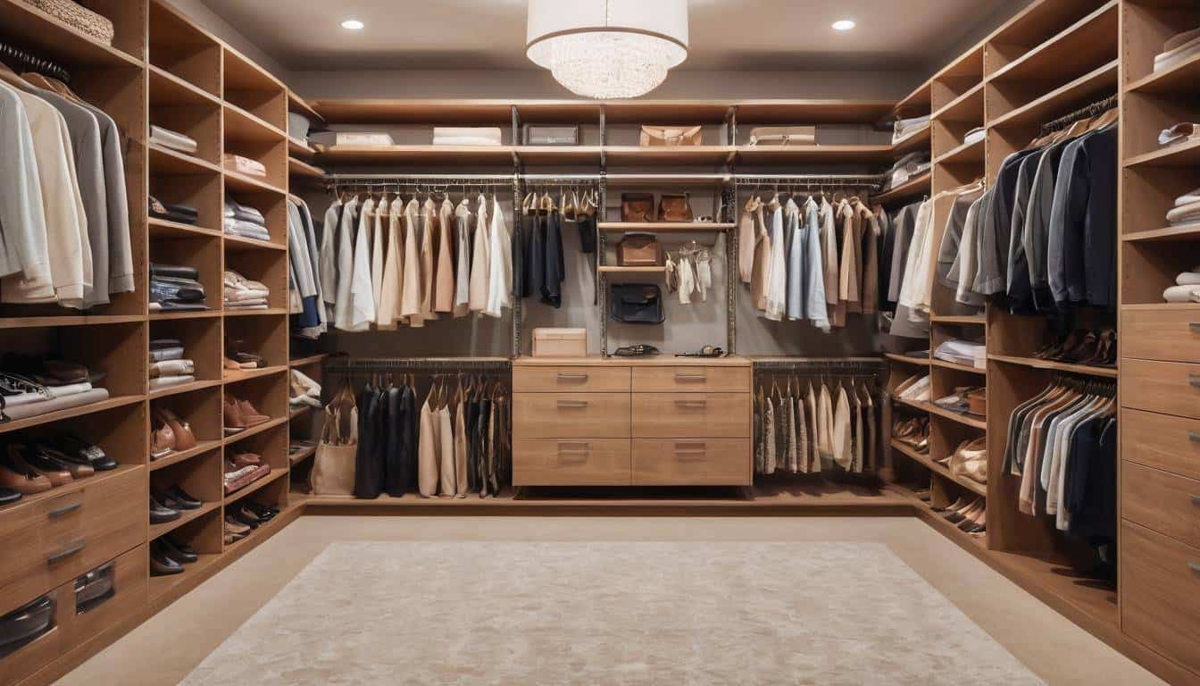 Elegant light brown closet