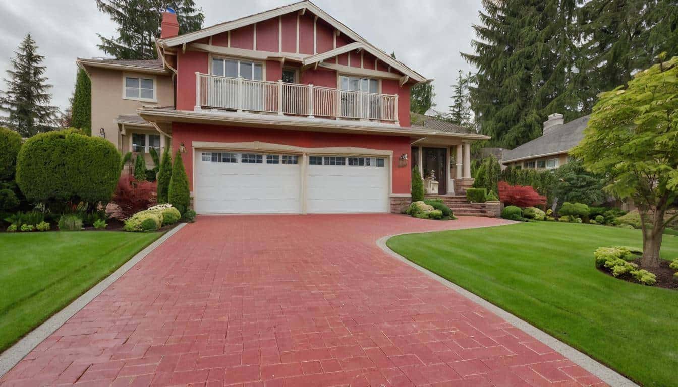 Elegant red driveway design