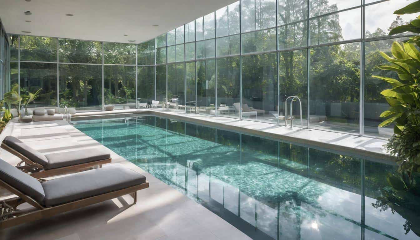 Glistening grey indoor pool