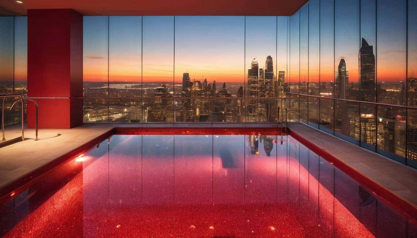 Gorgeous red indoor pool