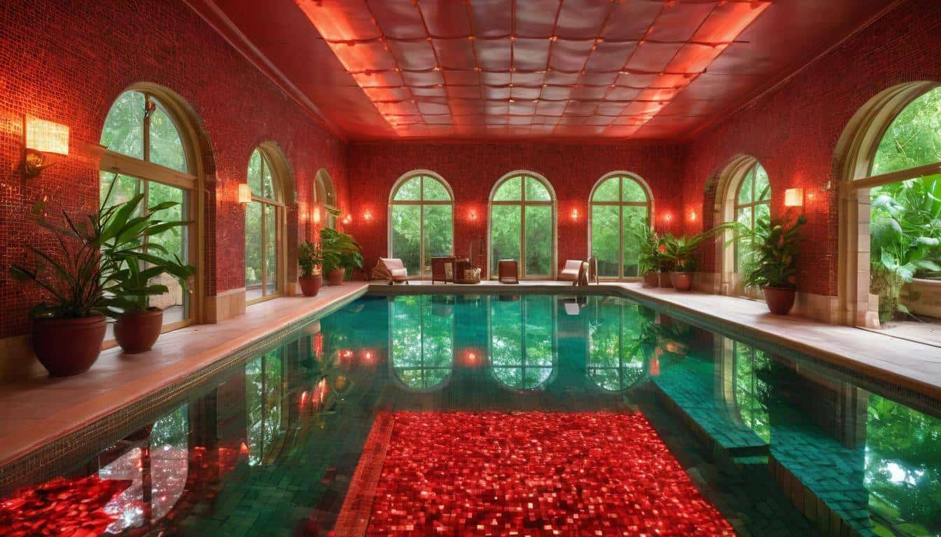 Gorgeous red indoor pool