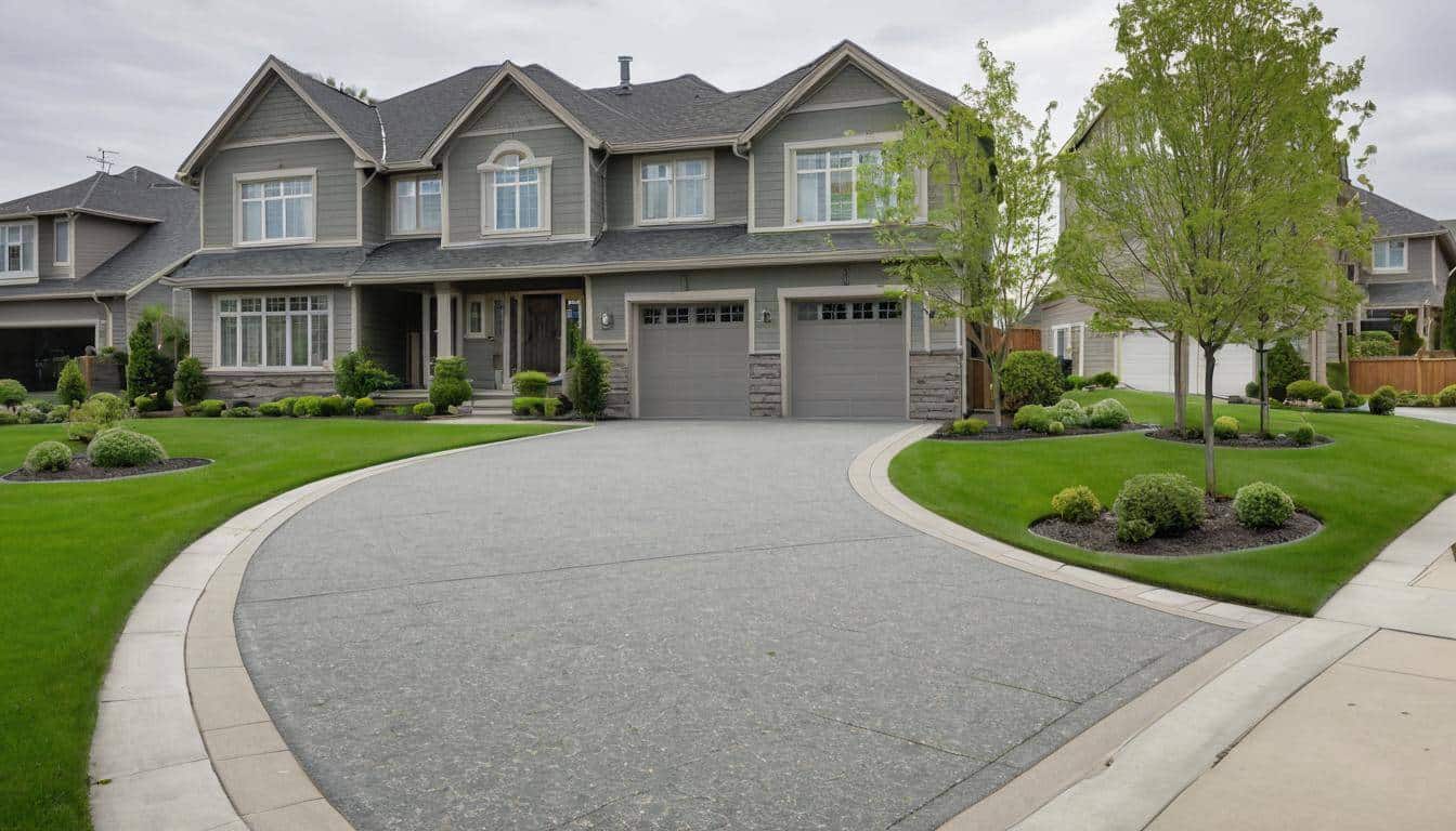 Grey driveway curb appeal