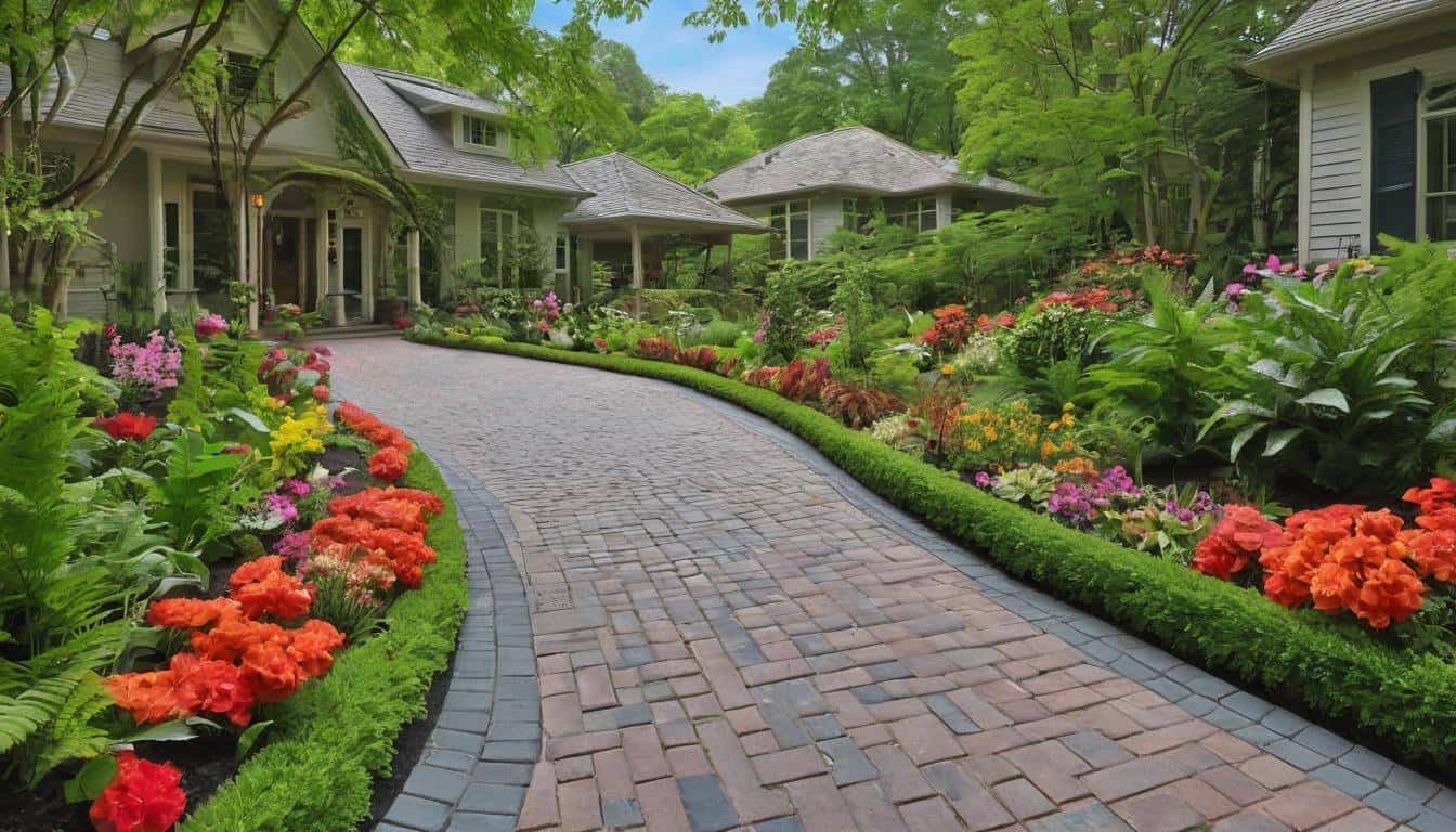 Lush green driveway