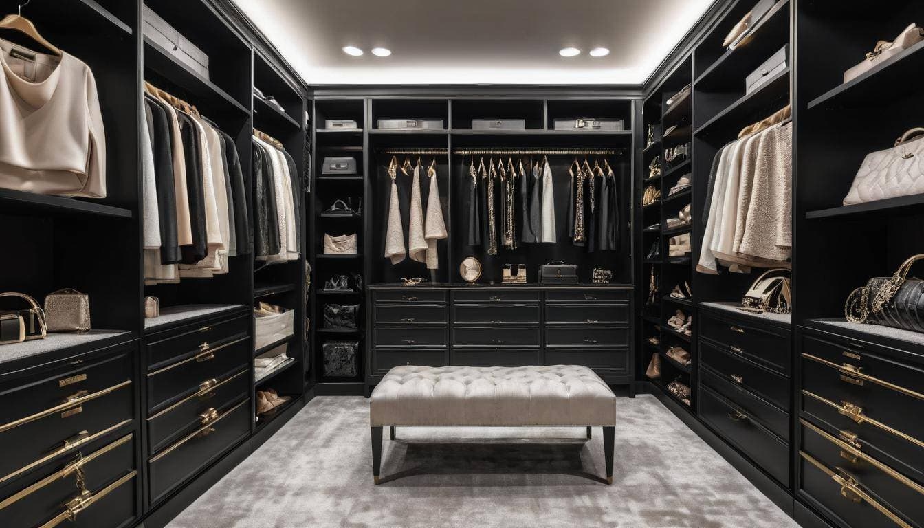 Luxurious Black Closet Display