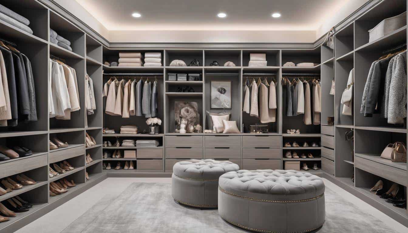 Luxurious Grey Walk-In Closet