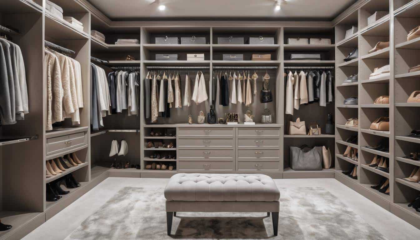 Luxurious Grey Walk-in Closet