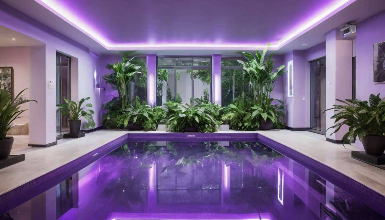 Luxurious Indoor Pool in Purple