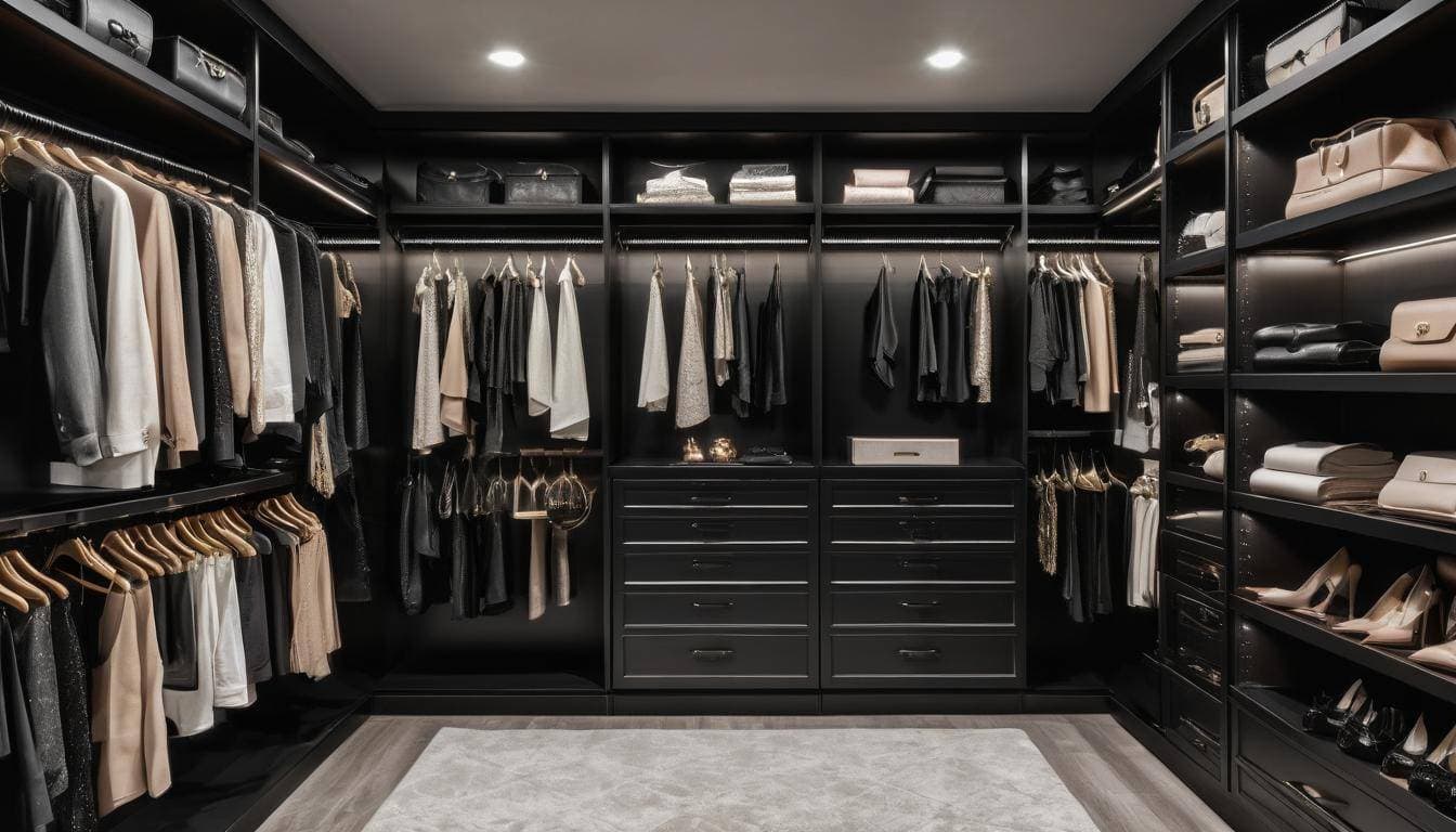 Luxurious black closet