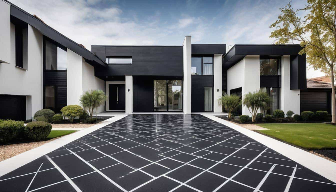 Luxurious black driveway design