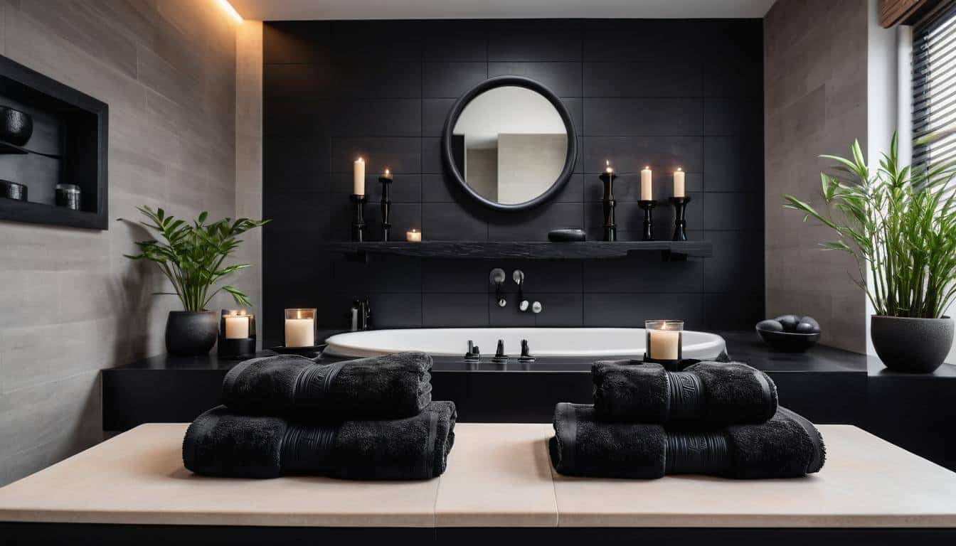 Luxurious black home spa