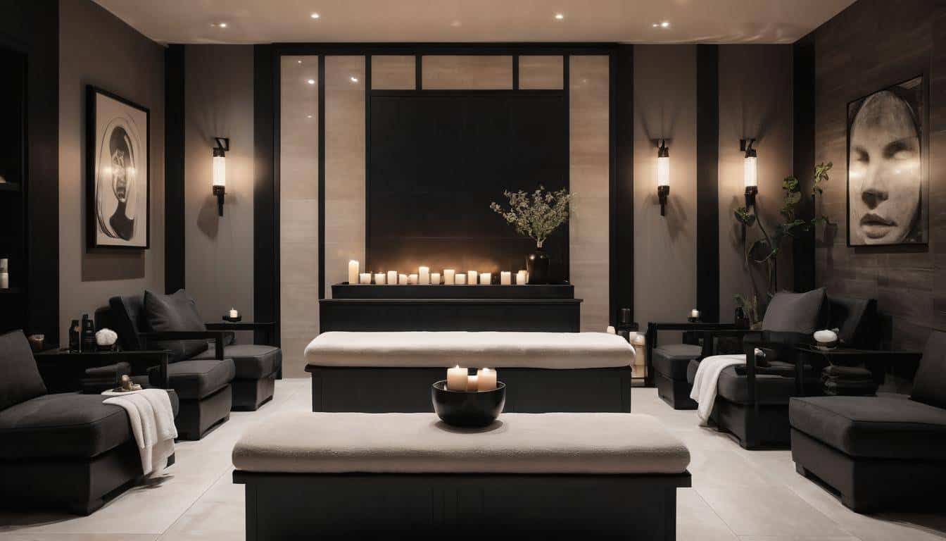 Luxurious black home spa