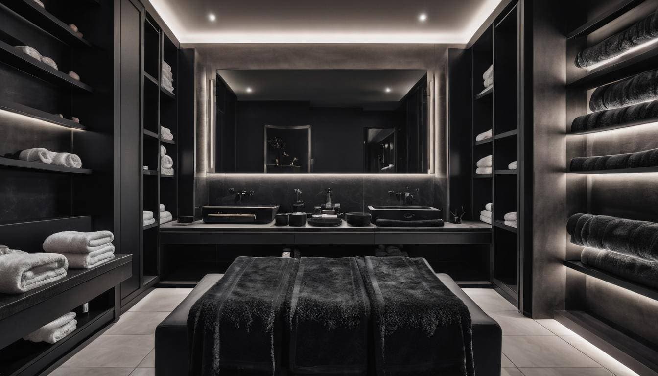 Luxurious black spa environment