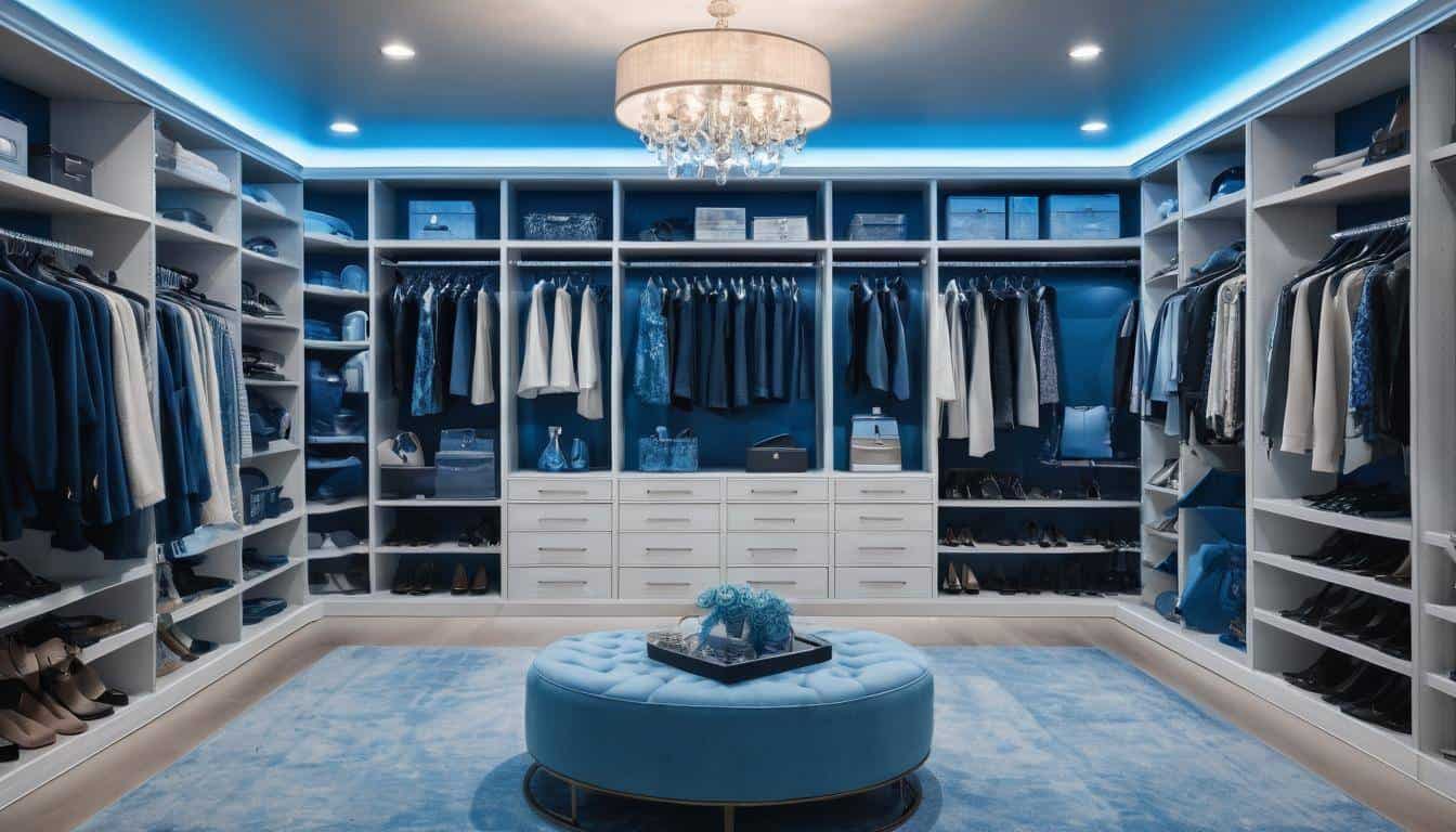 Luxurious blue closet