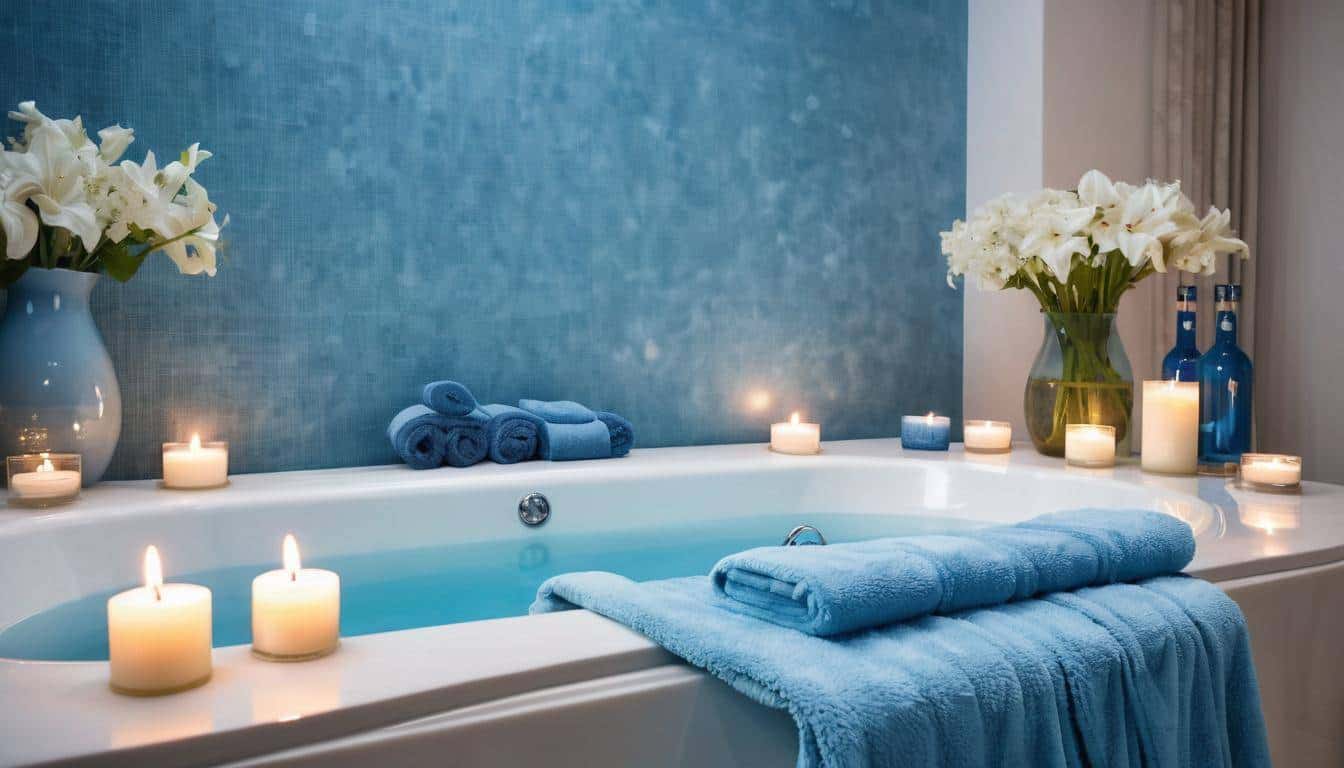 Luxurious blue home spa