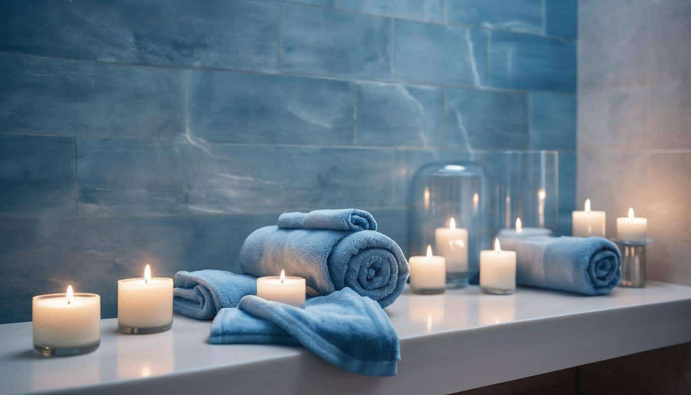 Luxurious blue home spa