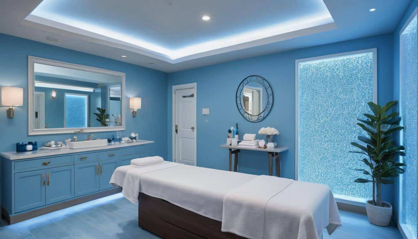 Luxurious blue spa atmosphere