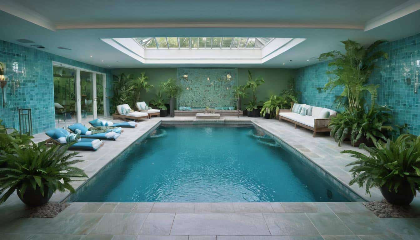 Luxurious indoor pool oasis