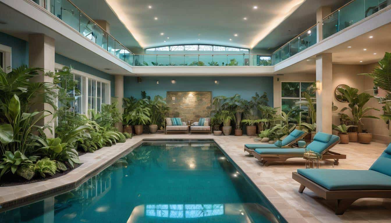 Luxurious indoor pool oasis