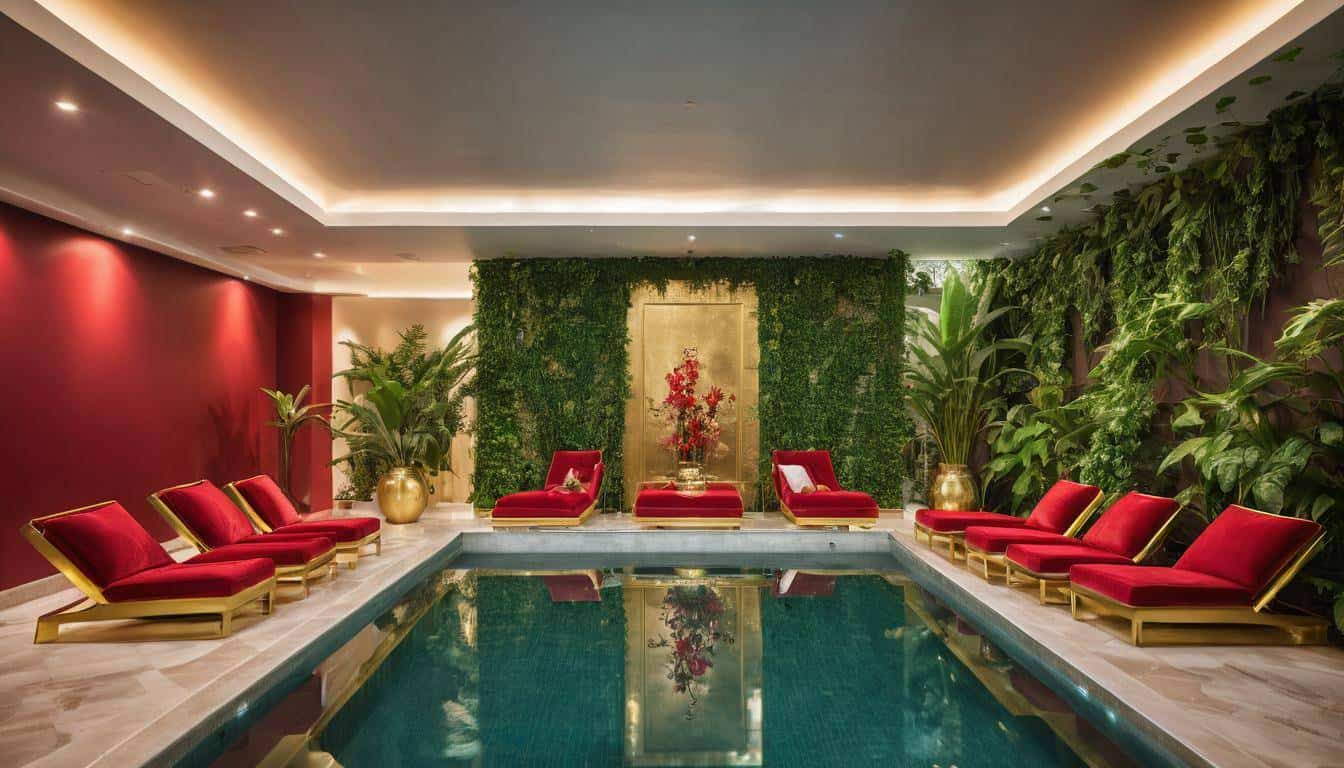 Luxurious indoor pool oasis