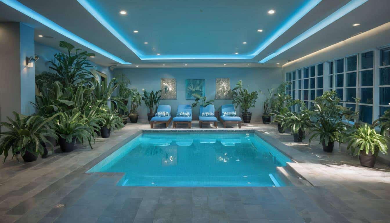 Luxurious indoor pool oasis