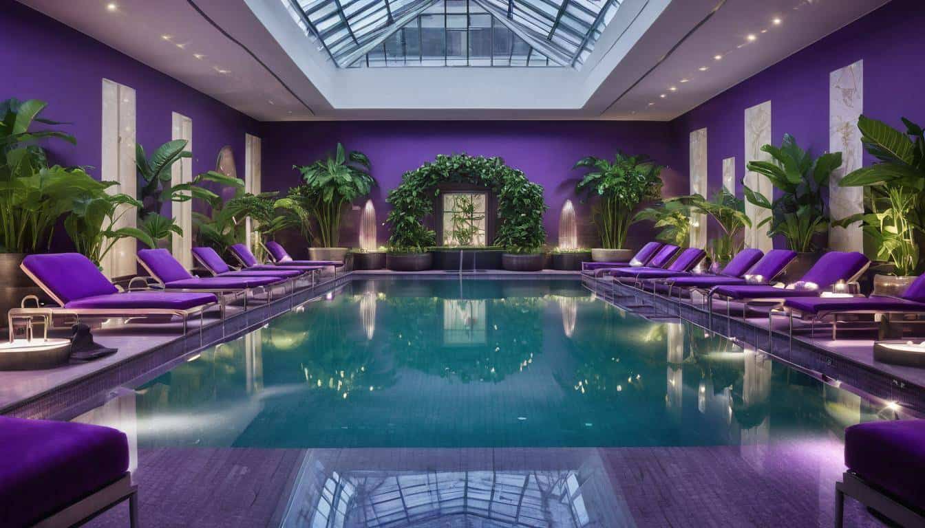 Luxurious indoor pool relaxation