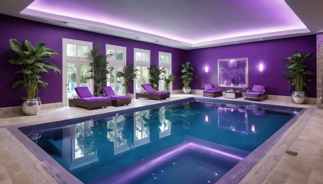 Luxurious indoor pool relaxation