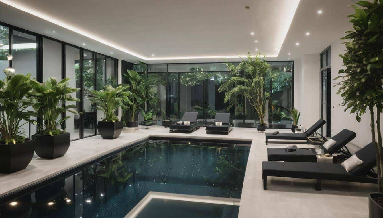 Luxurious indoor pool setup