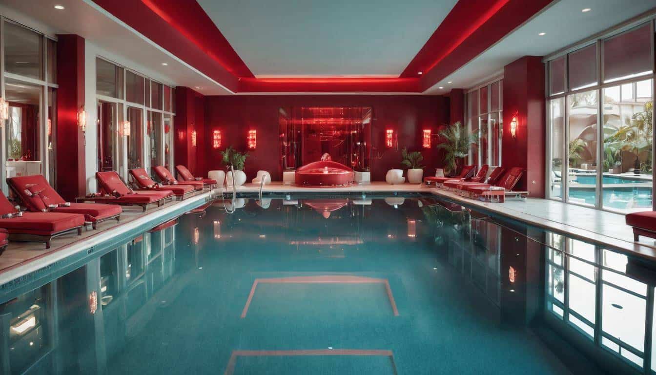 Luxurious indoor red pool