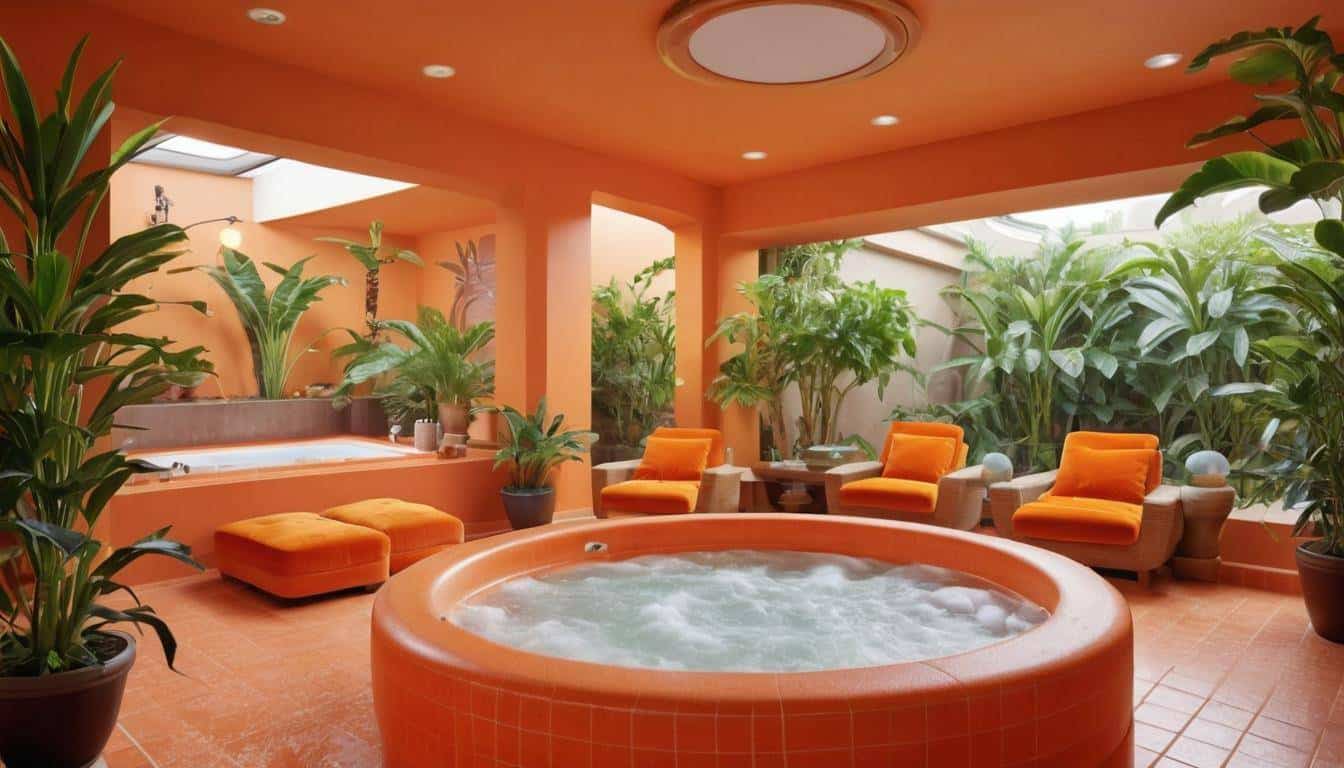 Luxurious orange home spa