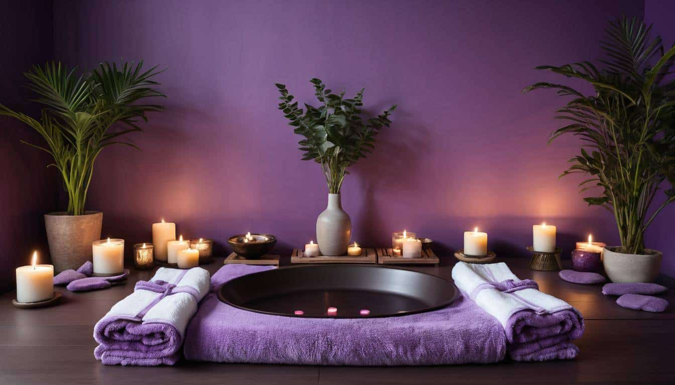 Luxurious purple home spa