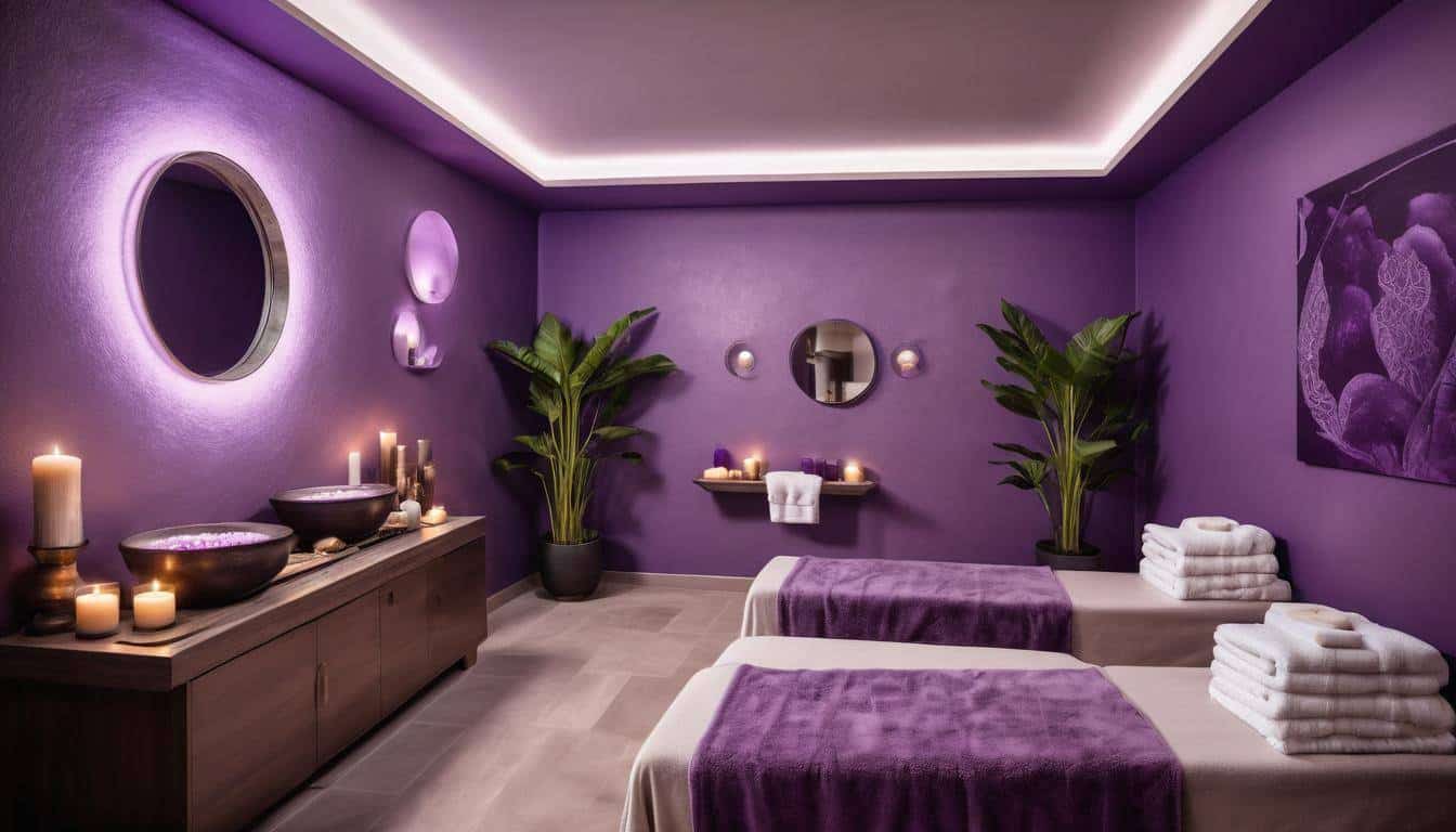 Luxurious purple home spa