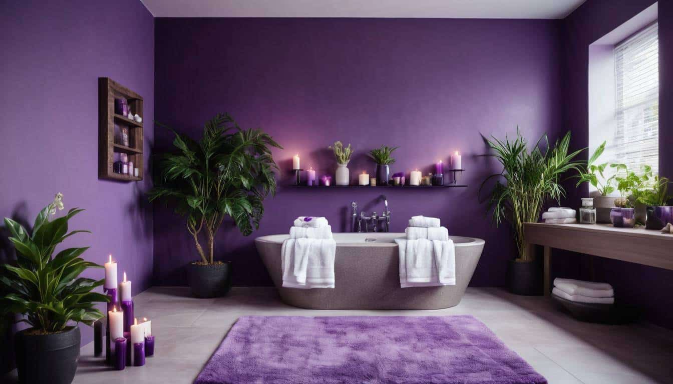 Luxurious purple-themed home spa