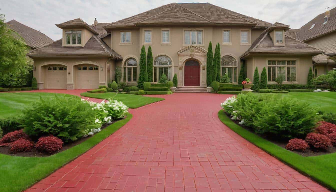 Luxurious red driveway