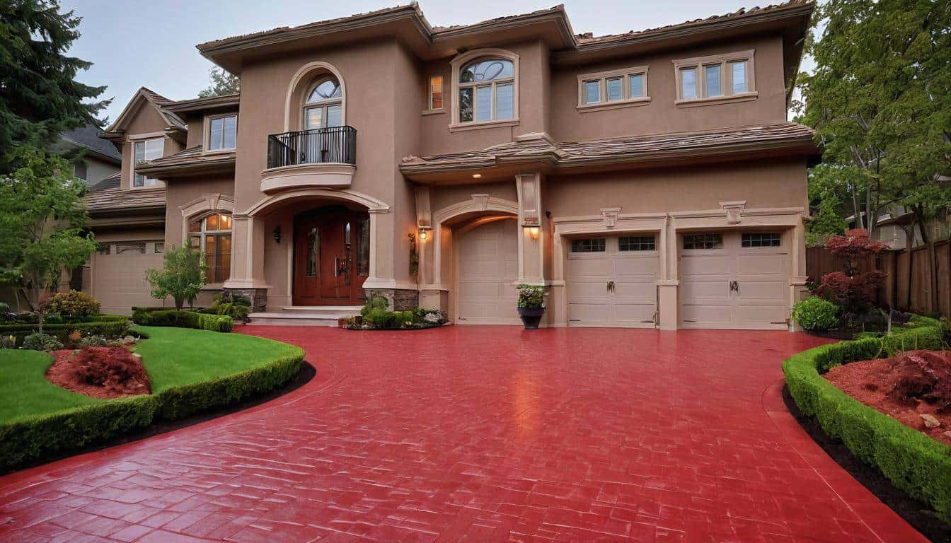 Luxurious red driveway renovation