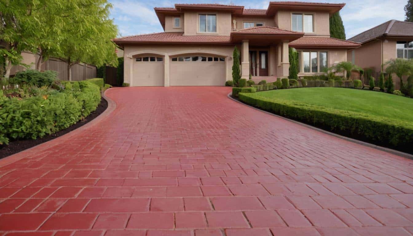 Luxurious red driveway