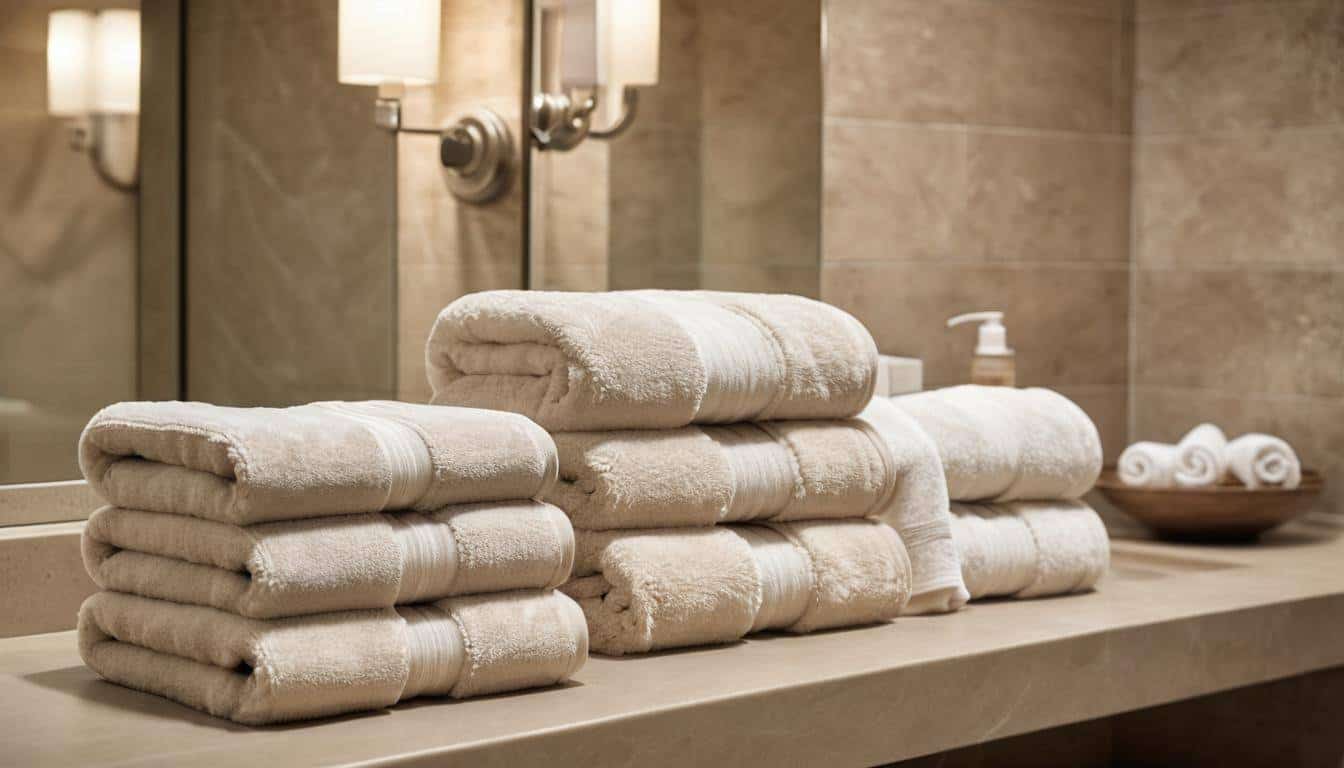 Luxurious spa towels display