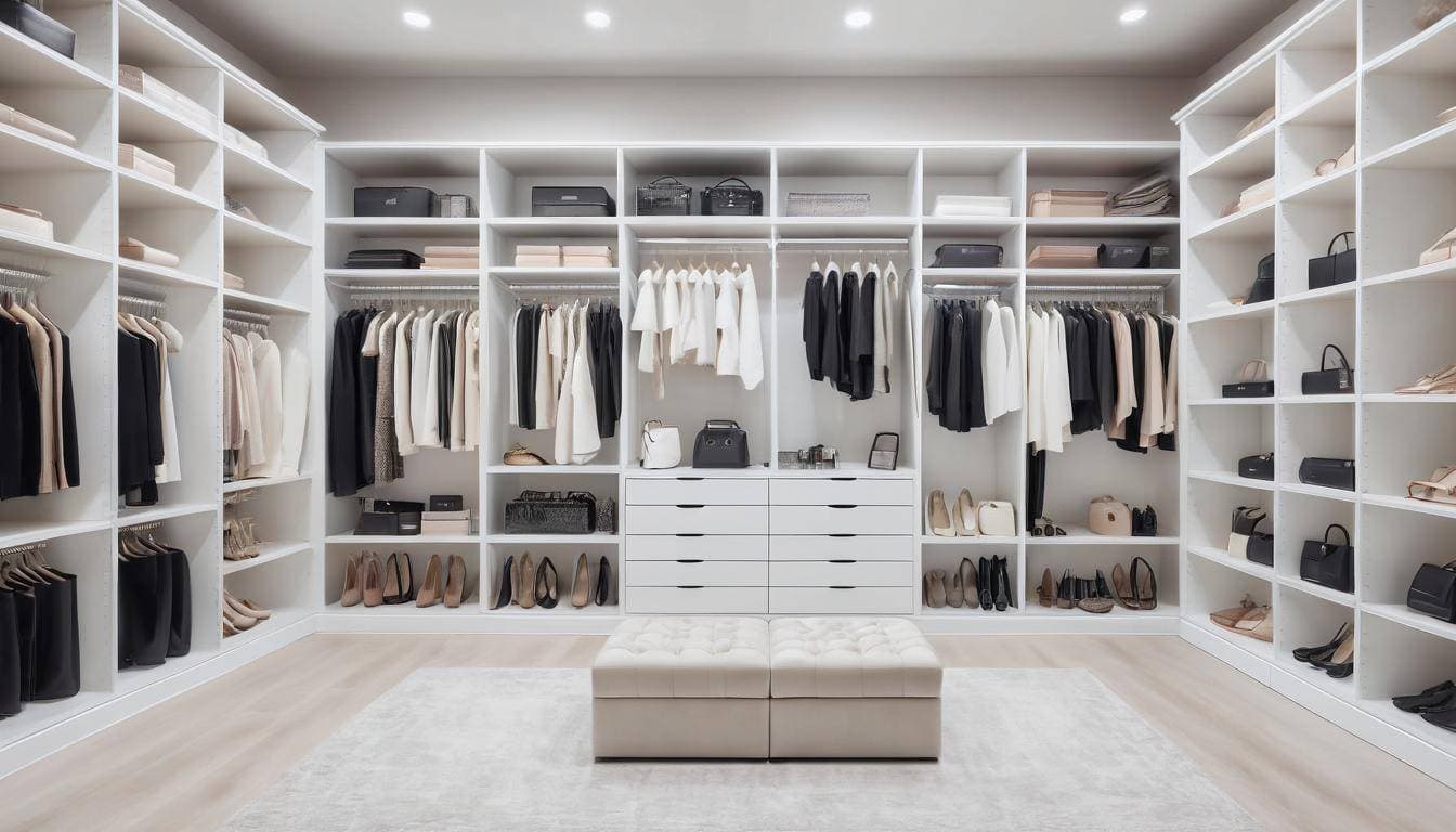 Luxurious white closet design