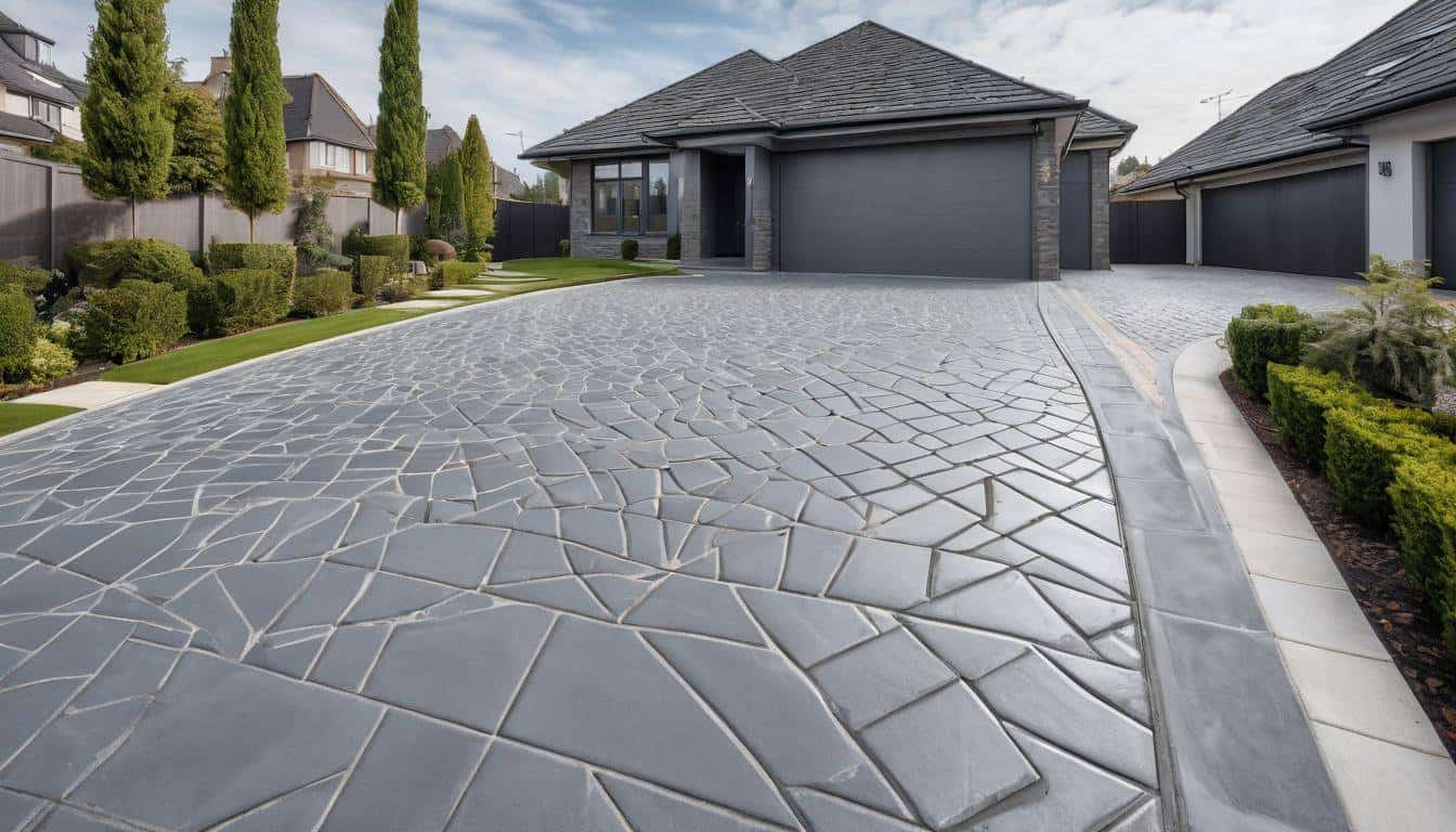 Modern grey driveway design