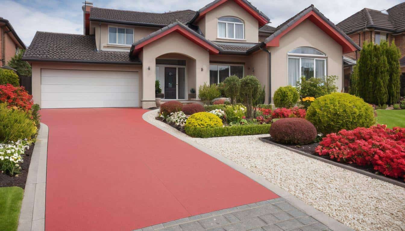 Modern red driveway design